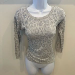 Express Sheer Gray Leopard Top - XS